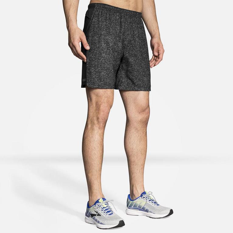Brooks Sherpa 7 2-In-1 - Mens Running Shorts - Grey (31097SVGK)